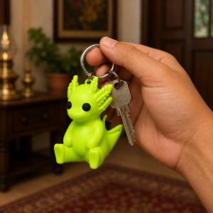 baby axolotl keychain